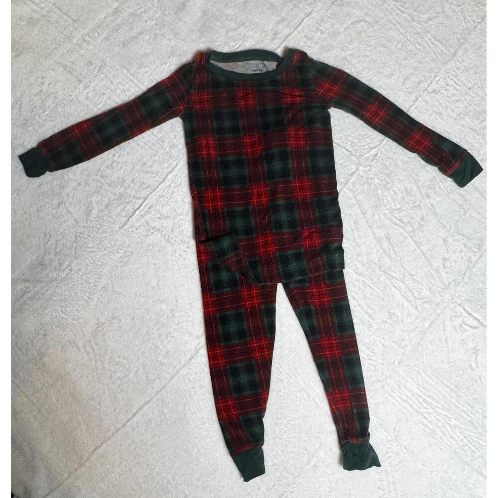 Little Sleepies 2T Holiday Red Tartan Bamboo Pajamas Two Piece Set Christmas